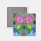 Aimant Papillon—Grands yeux Roses (Recto/Verso)