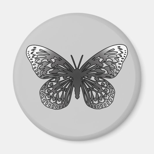 Aimant Papillon gris (Devant)