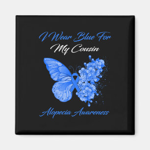 Aimant Papillon Je Porte Bleu Pour Mon Cousin Alopecia Aw