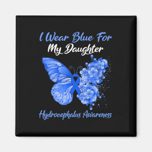 Aimant Papillon Je Porte Du Bleu Pour Ma Fille Hydrocépha