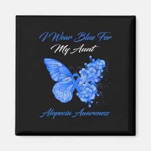 Aimant Papillon Je Porte Du Bleu Pour Ma Tante Alopecia