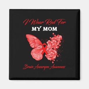 Aimant Papillon Je Porte Du Rouge Pour Mon Anevrysme Céré