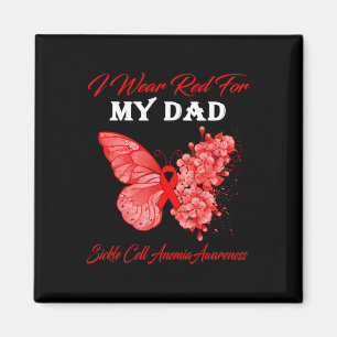 Aimant Papillon Je Porte Le Rouge Pour Mon Père Anémie Ce