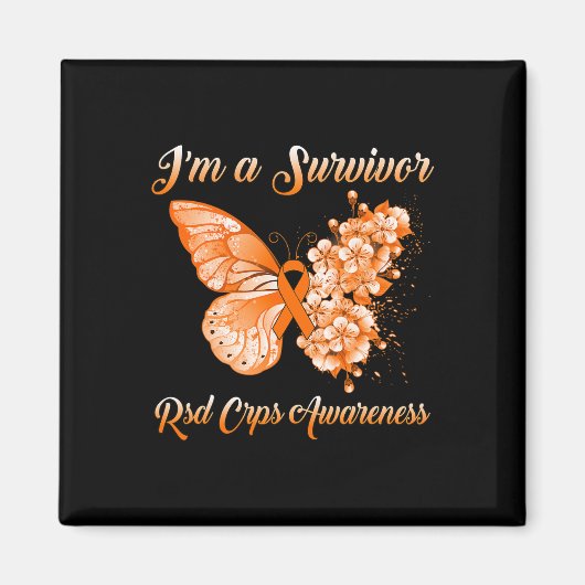 Aimant Papillon Je suis un survivant RSD Sensibilisation  (Devant)