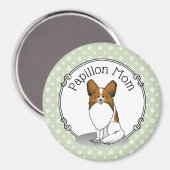 Aimant Papillon Maman Pap Maman (blanc & sable) Mignonne (Recto/Verso)