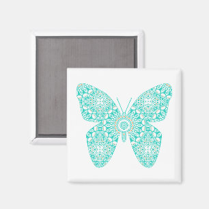 Aimant Papillon Mandala Turquoise Design