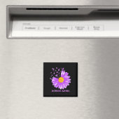 Aimant Papillon marguerrier violet ruban Fibromyalgie (In Situ (Lave-vaisselle))