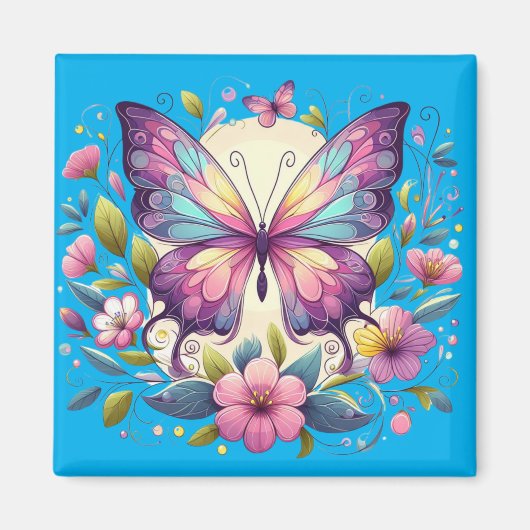 Aimant Papillon mignon et coloré (Devant)