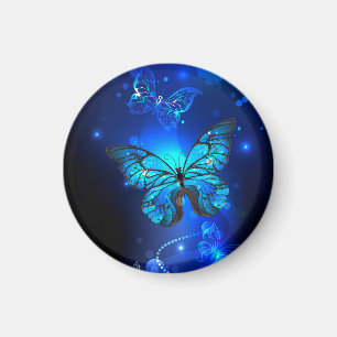 Aimant Papillon Morpho sur fond sombre
