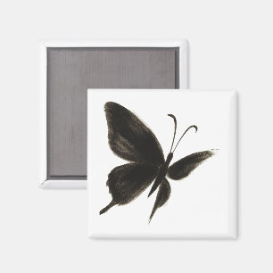 Aimant Papillon noir - Elégante conception ailée sur