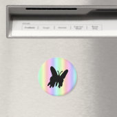 Aimant Papillon noir sur Pastell Rainbow (In Situ (Lave-vaisselle))