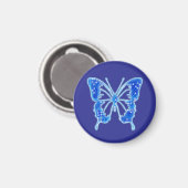 Aimant Papillon numérique bleu, personnaliser arrière - p (Recto/Verso)