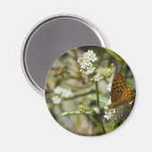 Aimant Papillon orange et abeille (Recto/Verso)