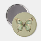 Aimant Papillon Orné aux Ailes à Motif de Feuille (Recto/Verso)