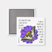 Aimant Papillon peint, verset de Jérémie 29:11 (Recto/Verso)