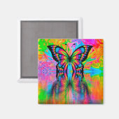 Aimant Papillon psychédélique (Recto/Verso)