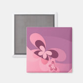 Aimant Papillon rose Abstrait (Recto/Verso)
