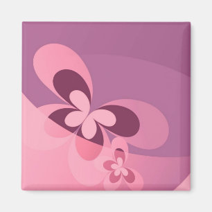 Aimant Papillon rose Abstrait