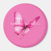 Aimant Papillon Rose Chic Féminin (Devant)