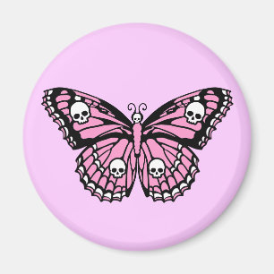 Aimant Papillon rose malin