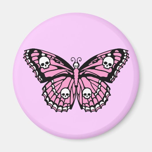 Aimant Papillon rose malin (Devant)