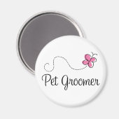 Aimant Papillon rose mignon Groomer (Recto/Verso)
