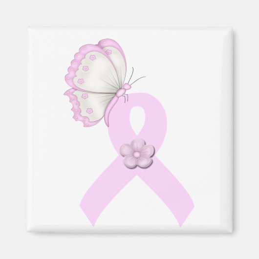 Aimant Papillon rose ruban (Devant)
