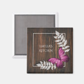 Aimant Papillon rose rustique (Recto/Verso)