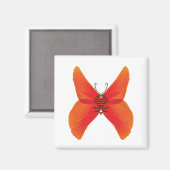 Aimant Papillon rouge orange avec votre nom (Recto/Verso)