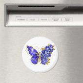 Aimant Papillon saphir à fleurs (In Situ (Lave-vaisselle))