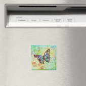 Aimant Papillon sarcelle et violet (In Situ (Lave-vaisselle))