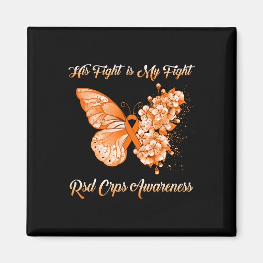 Aimant Papillon Son combat est mon combat Rsd Crps sensib (Devant)