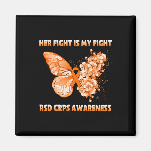 Aimant Papillon Son combat est mon combat Rsd Crps sensib (Devant)