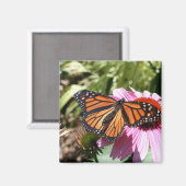 Aimant Papillon sur fleur rouge (Recto/Verso)