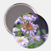 Aimant Papillon sur les fleurs (Recto/Verso)