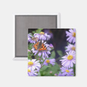 Aimant Papillon sur les fleurs (Recto/Verso)