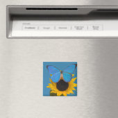 Aimant Papillon sur tournesol (In Situ (Lave-vaisselle))