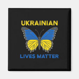 Aimant Papillon ukrainien Soutenir le drapeau ukrainien L