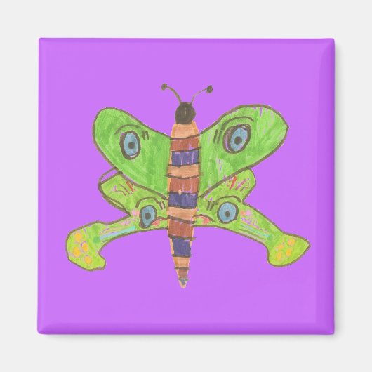 Aimant papillon violet (Devant)