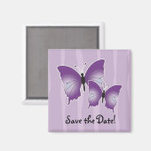Aimant papillon violet Enregistrer la date (Recto/Verso)