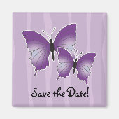 Aimant papillon violet Enregistrer la date (Devant)