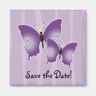 Aimant papillon violet Enregistrer la date