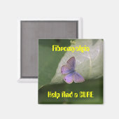 Aimant papillon violet, Fibromyalgie Aide à la recherche  (Recto/Verso)