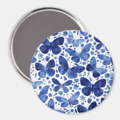 Aimant Papillons Aquarelle Bleu (Recto/Verso)
