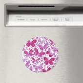 Aimant Papillons Aquarelle Magenta Rose (In Situ (Lave-vaisselle))