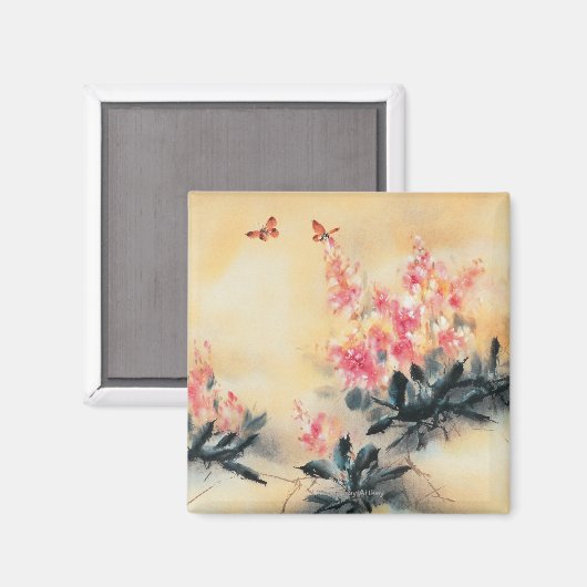 Aimant Papillons au printemps (Recto/Verso)