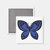 Aimant Papillons bijoux - Bleu (Recto/Verso)