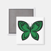 Aimant Papillons Bijoux - Vert (Recto/Verso)