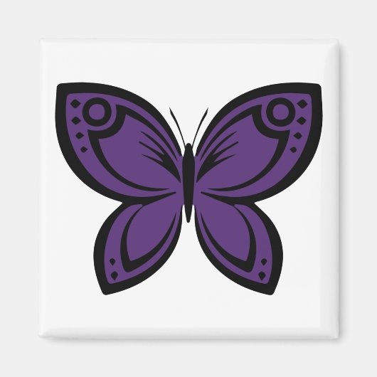 Aimant Papillons Bijoux - Violet (Devant)