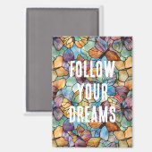 Aimant Papillons bleu turquoise orange violet (Recto/Verso)